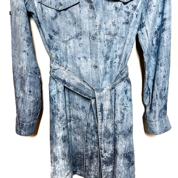 Bella Dahl Revolve Tencel Tie Dye Belted Cowgirl Shirt Dress Sz S - Picture 3 of 9